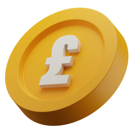 Pound Sterling Gold Coin  3D Icon