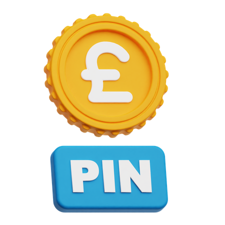 Pound Sterling Pin  3D Icon