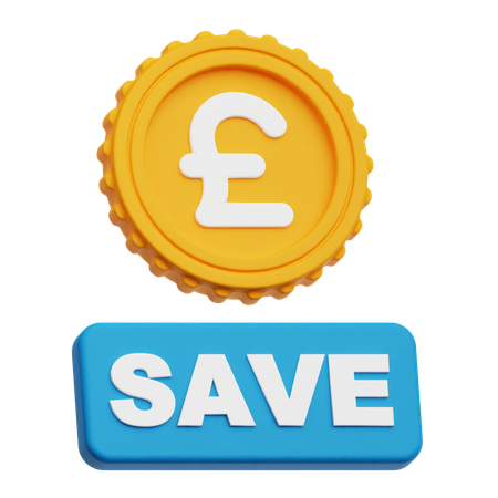 Pound Sterling Save  3D Icon