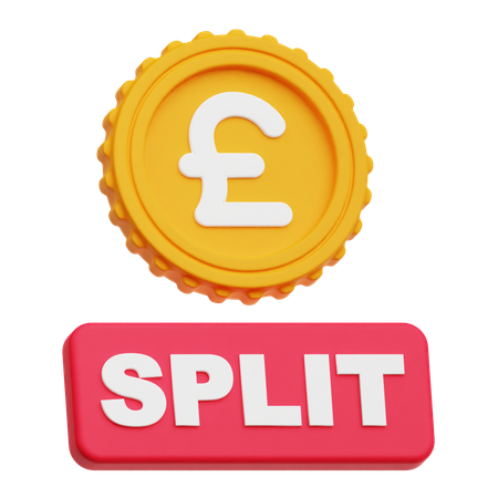 Pound Sterling Split  3D Icon