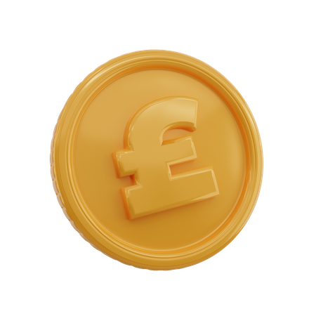 Pound Symbol Coin  3D Icon