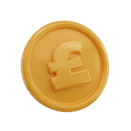 Pound Symbol Coin  3D Icon