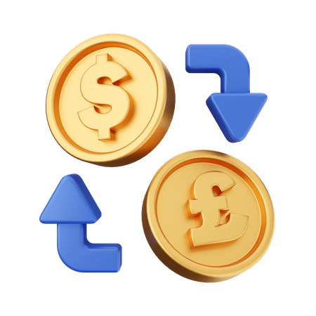 Pound To Dollar Exchange 3D Icon