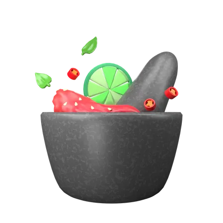 Pounding chilies  3D Icon