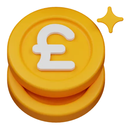 Poundsterling Coin  3D Icon