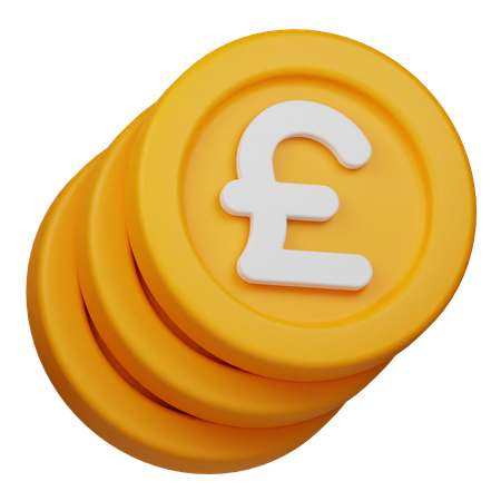 Poundsterling Coin  3D Icon