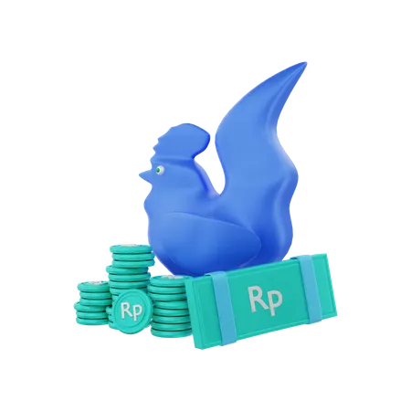 Poupança em rupias  3D Illustration