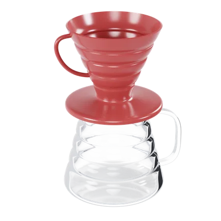 Pour Over Coffee Maker  3D Illustration