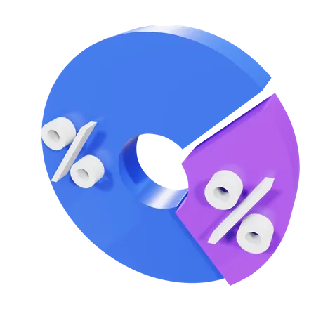 Diagramme circulaire en pourcentage  3D Illustration