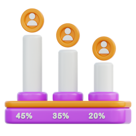 Pourcentage de voix  3D Icon