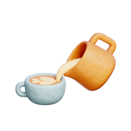 Pouring Latte art  3D Icon