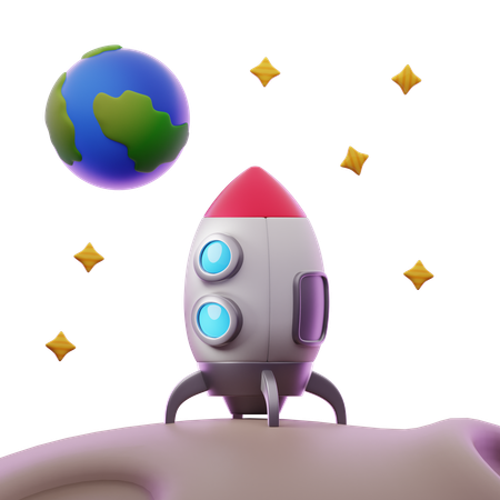 Pousando na lua  3D Icon