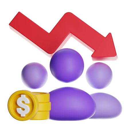 Poverty Rate Down  3D Icon
