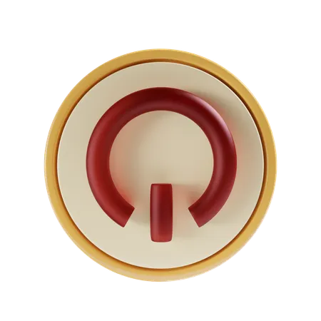 Power Button With Round Background 3 D Icon 3D Icon