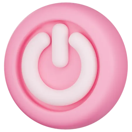 3 D Icon Of Pink Power Button 3D Icon