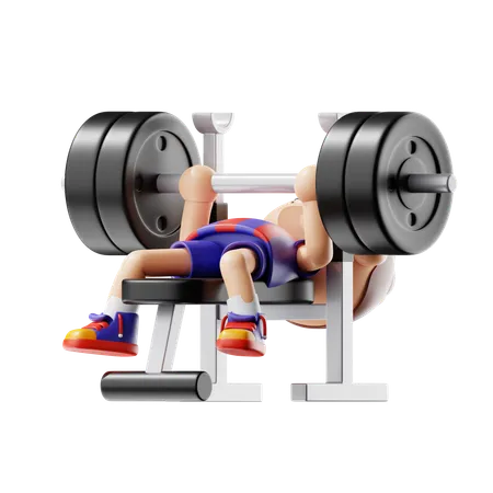 Power Lifting Bench Press  3D Illustration