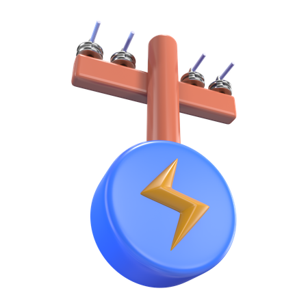 電柱  3D Icon