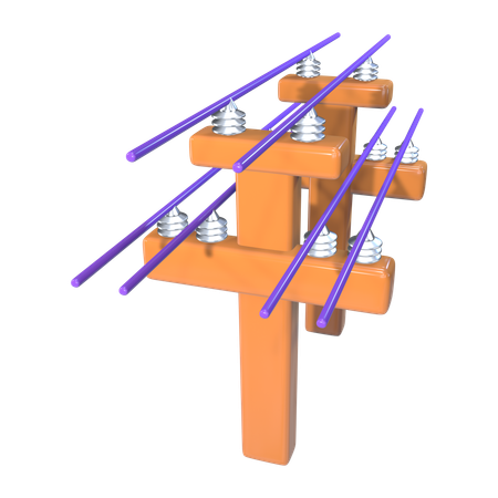 전봇대  3D Icon