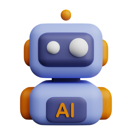 Powered AI Robot  3D Icon