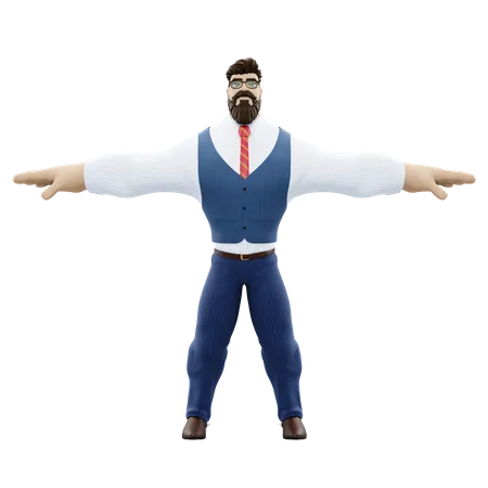 Powerful Businessman 3D Illustration