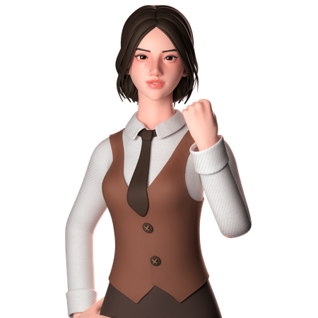 Powerful Woman  3D Illustration