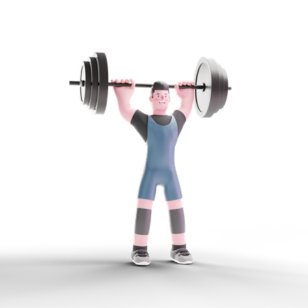 Powerlifter lifting weight  3D Illustration