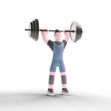 Powerlifter soulevant du poids  3D Illustration