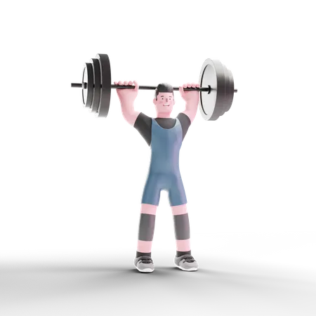 Powerlifter soulevant du poids  3D Illustration