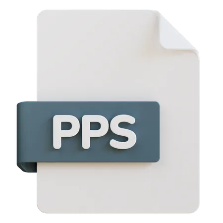 3 D Illustration Of Pps File Extension 3D Icon
