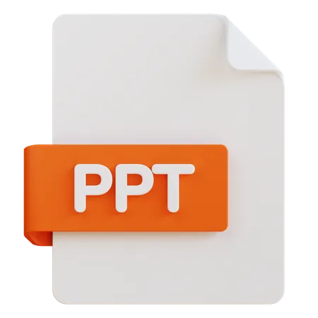 3 D Illustration Of Ppt File Extension 3D Icon