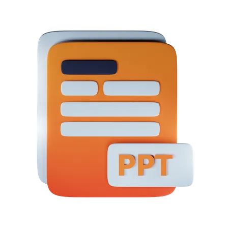 Ppt file extension 3D Icon