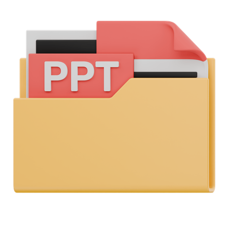 Ppt File Folder  3D Icon