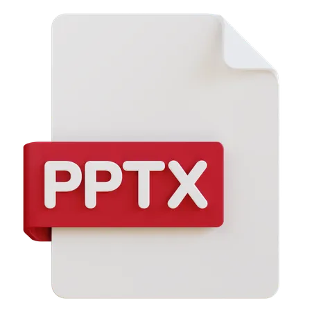 3 D Illustration Of Pptx File Extension 3D Icon