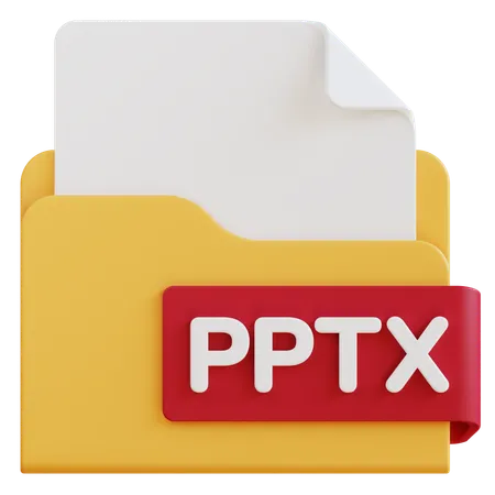 3 D Pptx File Extension Folder 3D Icon