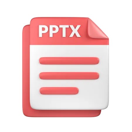 3 D PPTX File Icon 3D Icon
