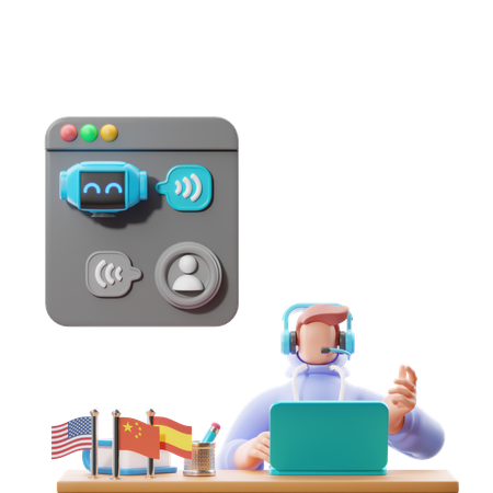 Practicing Oral Speaking With Artificial Intelligence  3D Icon