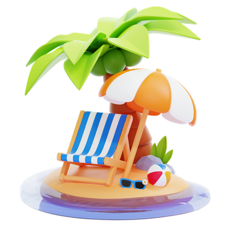 Praia  3D Icon