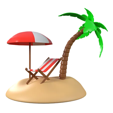 Praia  3D Icon