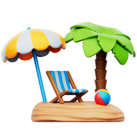 Praia  3D Icon