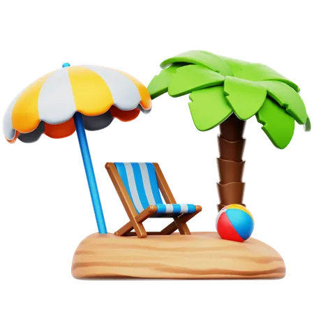 Praia  3D Icon