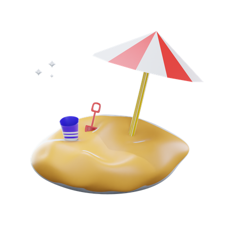 Praia  3D Icon