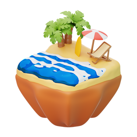 Praia  3D Icon