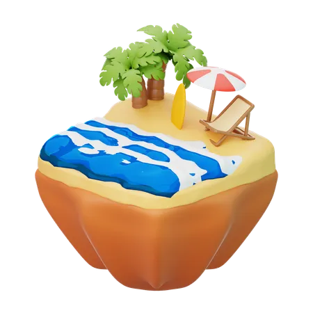 Praia  3D Icon