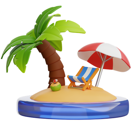 Praia  3D Icon