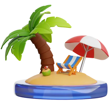 Praia  3D Icon