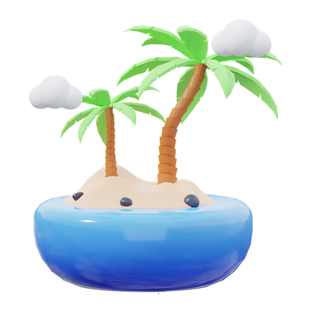 Praia  3D Icon