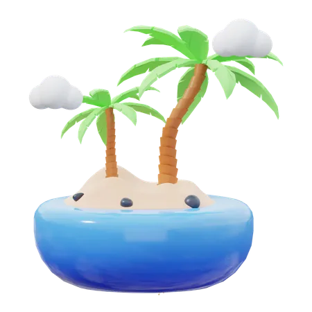 Praia  3D Icon