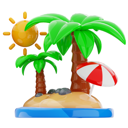 Praia  3D Icon