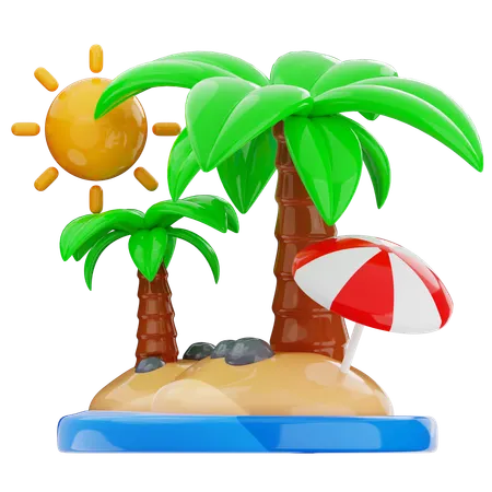 Praia  3D Icon