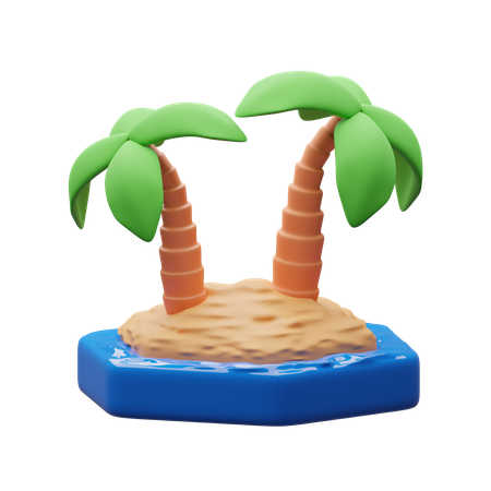 Praia  3D Icon